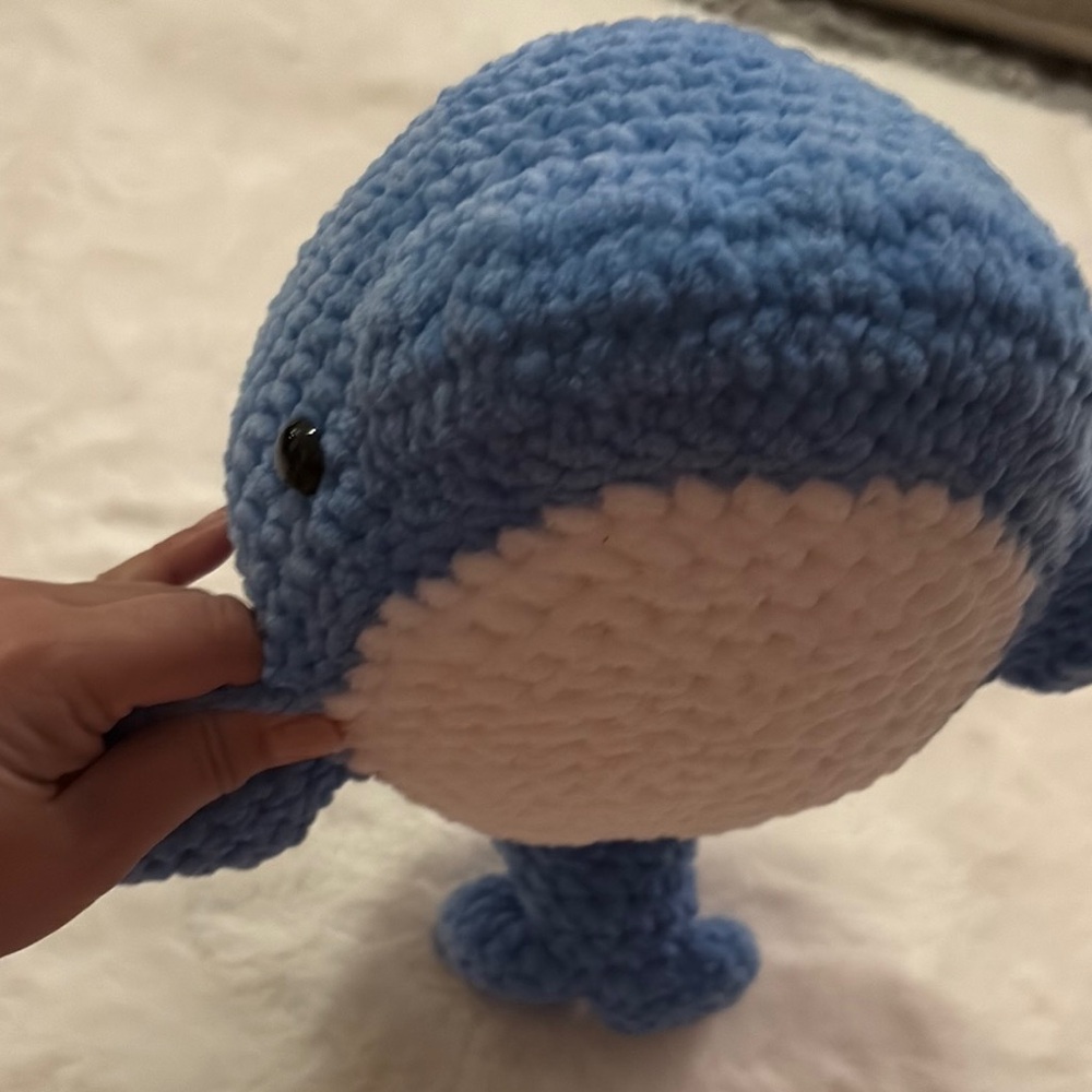 Blue and White Plush Whale Toy